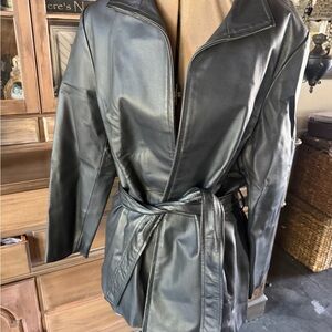 Worthington Women's Dark Leather Wrap Jacket